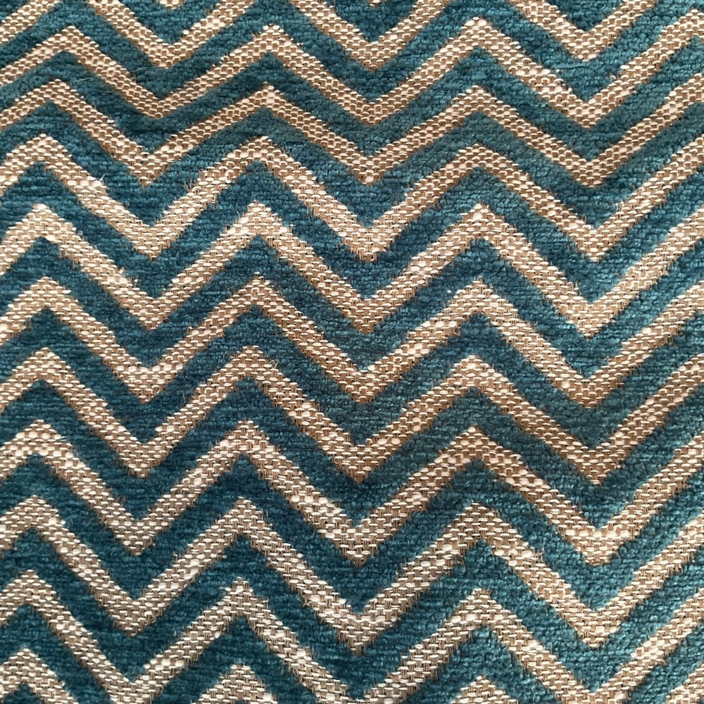 Pillow Covers Chevron Patterned Teal/Tan 21x21 Qty 2